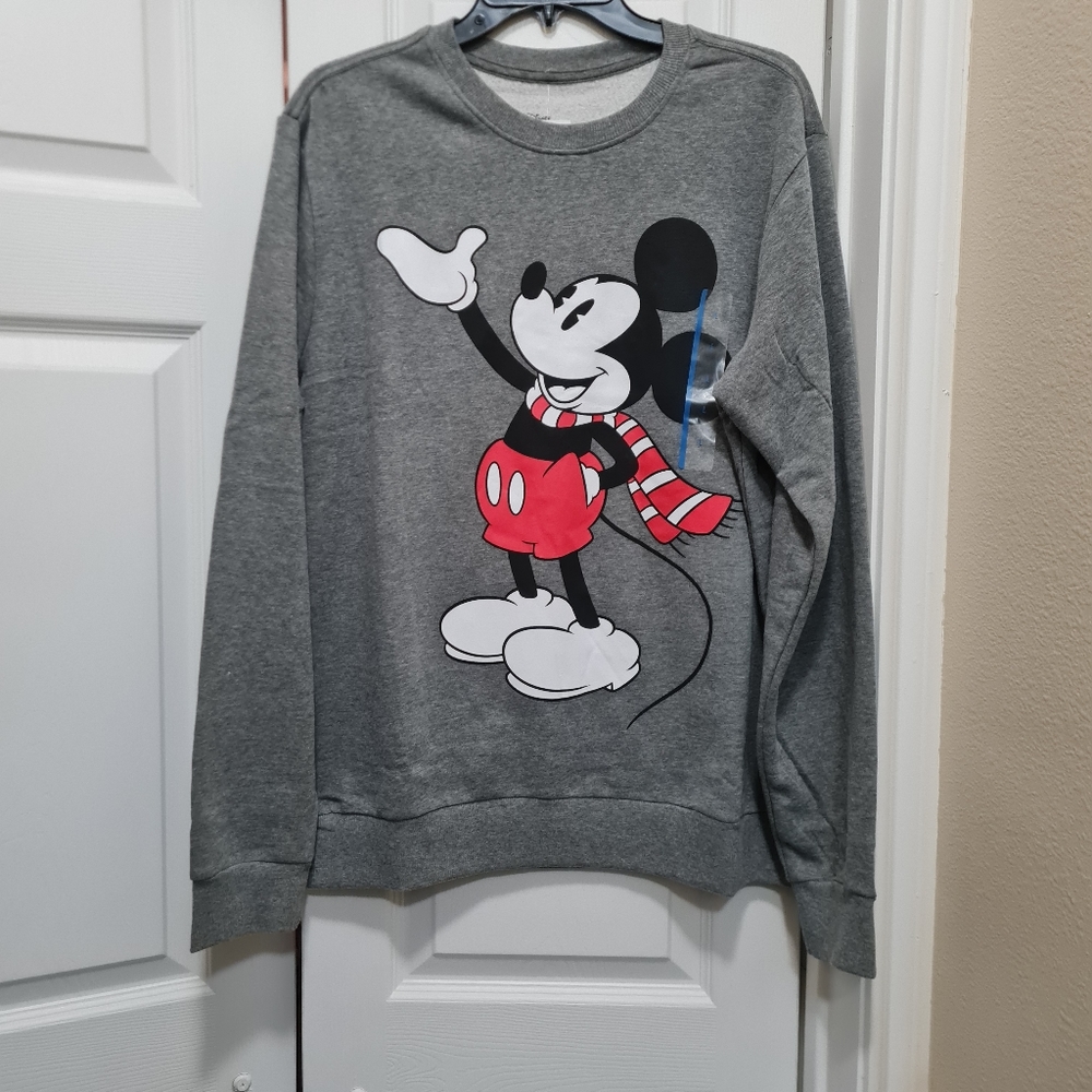 Mickey Mouse Pullover Sweatshirt - Gray Size Large